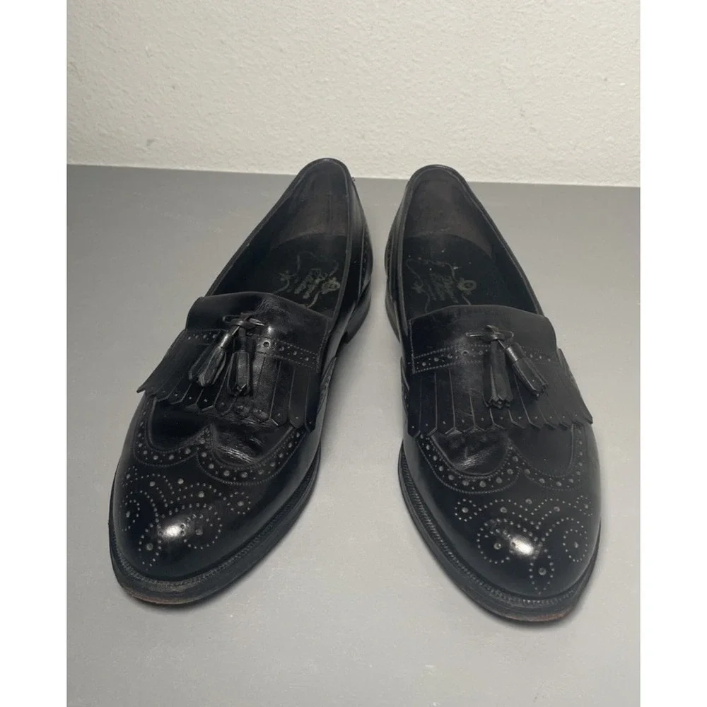 Florsheim Lexington Black Tassel Wingtip Loafers Size 8.5 D Designer Collection